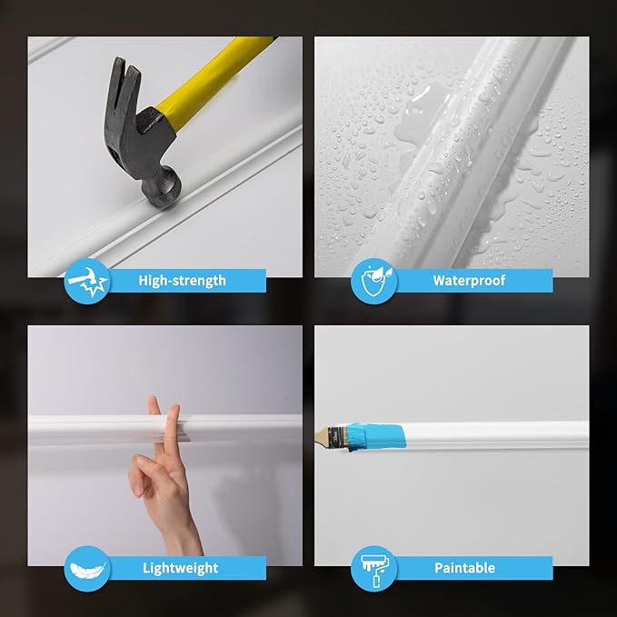 Art3d Pre-Cut Wall Molding Set of 3 pcs, Ready-to-Assemble Wainscoting Panels for Interior Wall Décor Living Room Bedroom Accent Wall - Installed with Glue, 3 Frames