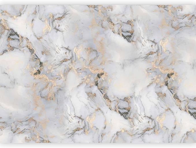 artgeist Premium Wall Mural Abstract 197x138 in - Non-Woven Wallpaper Fleece Wall Decor Photo Print Picture Image Design Marble Stone Look Grey a-A-10194-a-a