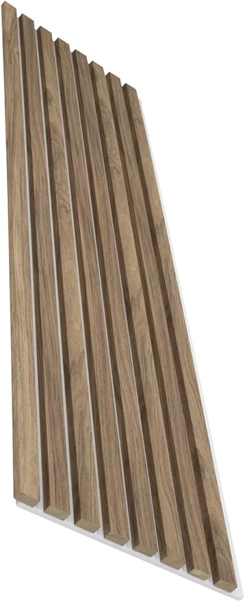 94" x 12.6" 3D Acoustic Slat Wood Wall Panels | Modern Sound-Dampening & Eco-Friendly Design (2-Piece Set) (Honey Walnut)