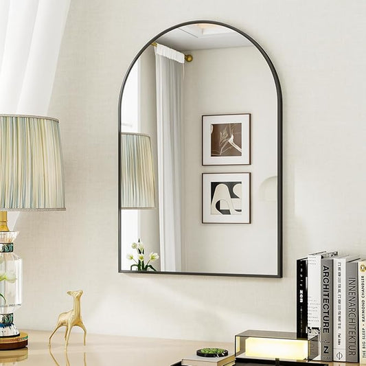 20x30 Arch Wall Mirror, Black Bathroom Mirrors for Over Sink, Metal Frame Wall Decor for Entryway, Bedroom, Living Room