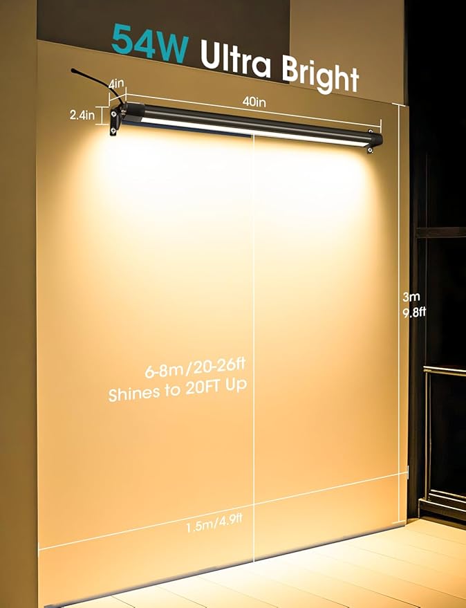 Pro-Grade 54W LED Wall Washer Light Bar 2700K Warm White 6480LM, 40 Inch IP67 Waterproof Outdoor Wall Washer Lights with ON/Off Switch for Landscape & Building (2 Pack)