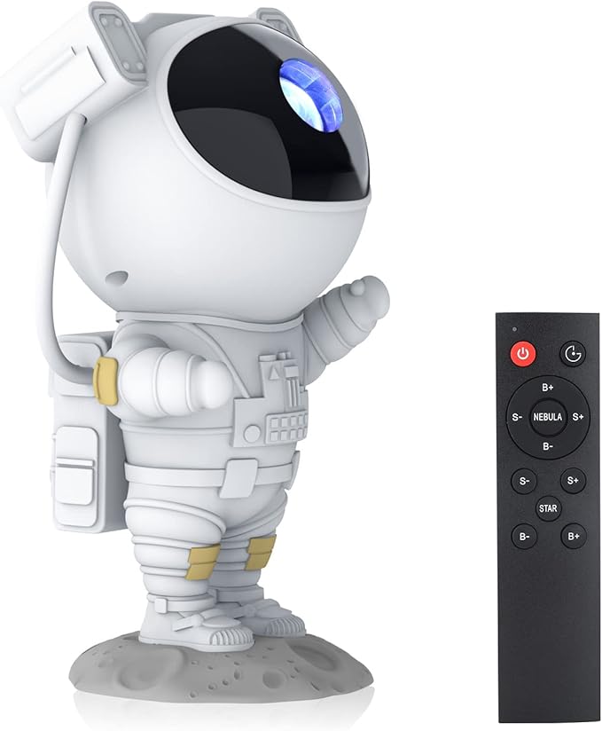 Astronaut Star Projector Galaxy Light with Timer and Remote Control, 360° Adjustable Starry Night Light Projector for Baby/Kids/Adults/Bedroom/Party/Home Decor/Game Room (White)