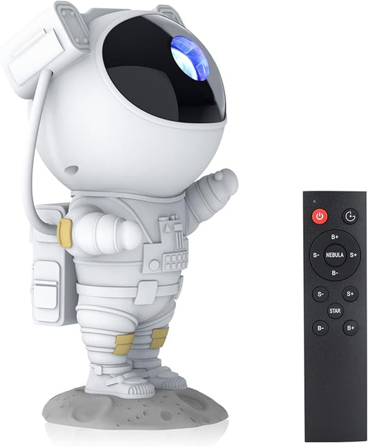 Astronaut Star Projector Galaxy Light with Timer and Remote Control, 360° Adjustable Starry Night Light Projector for Baby/Kids/Adults/Bedroom/Party/Home Decor/Game Room (White)