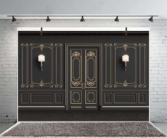 Leyiyi 5x3ft Vintage Room Inside Backdrop European Frame French Door Modern Castle House Cementery Wall Vintage Lantern Photo Background Cowboy Kids Birthday Portrait Studio Prop Vinyl Wallpaper