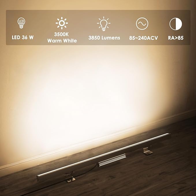 72W Outdoor LED Wall Washer Lights, 40 Inches 3500K Warm White Wall Washer Light Bar, 120V IP67 Waterproof Outdoor LED Light Bar for Outdoors, Plug-in (2 Pack)