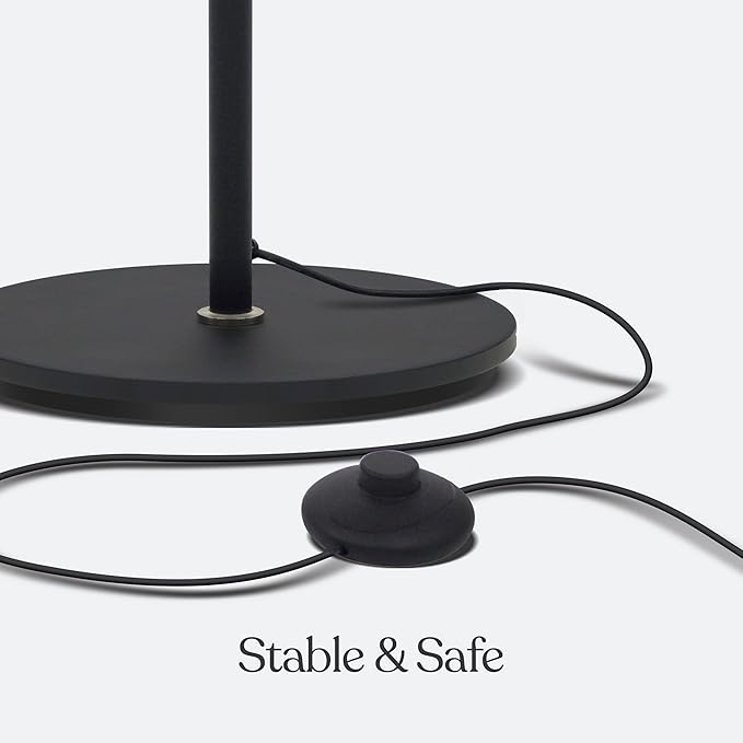 Brightech Saturn Modern Color Changing Floor Lamp - Tall Tree LED Lamp Perfect for Living Room Decor - Beautiful RGB Color Gradient and 3 LED Lights for Bedroom, Office, Reading - Black