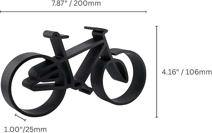 Bicycle & Cyclist Sculpture – Minimalist Decorative Accent for Cycling Enthusiasts & Modern Home Decor | Collectible Design (Family Bike Matte Black)