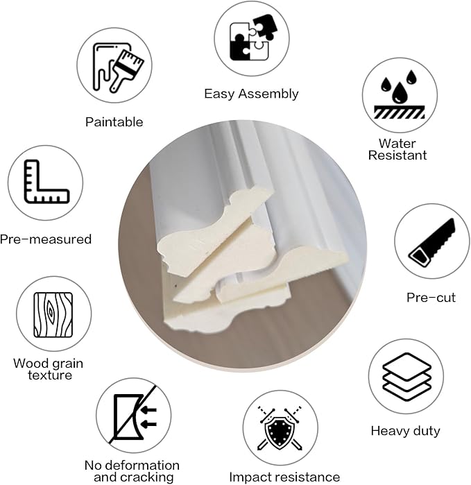 3 Set Peel and Stick Wall Molding Kit - Inner and Outer Layers Style Accent Wall Molding, Ready-to-Assemble Pre Made Wainscoting Wall Panel for Home Décor (Premium Textured Finish)