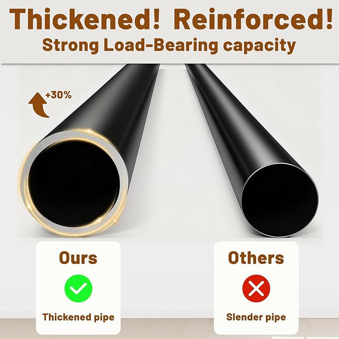 AJAZZ Room Divider Curtain (2 Panels, Blue, W100 x L96 in)+ Tension Curtain Rod No Drilling (H) 43-120×(W) 35-200 in, for Privacy/Soundproof Curtains, Heavy Duty Wall Separator