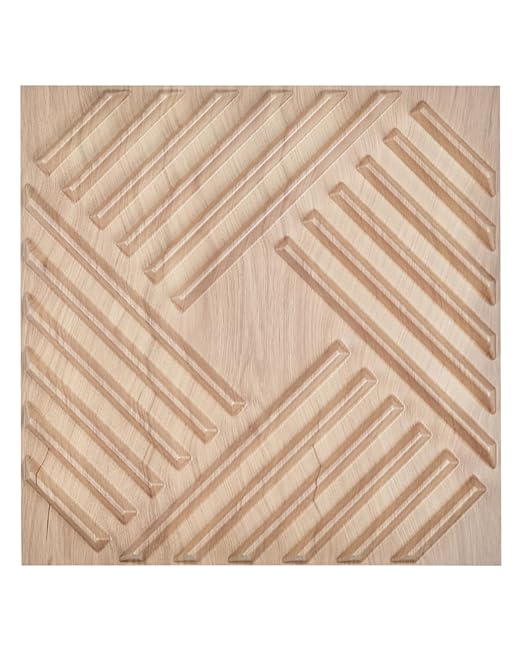 VEVOR 3D Wall Panels, 12-Pack 19.7 x 19.7 in PVC Modern Art Minimalist Salt Tiles, 32 Sq.Ft Coverage Accent Wall Panel, Interior Home Decor for Bedroom, Living & Gaming Room, Light Wood Color