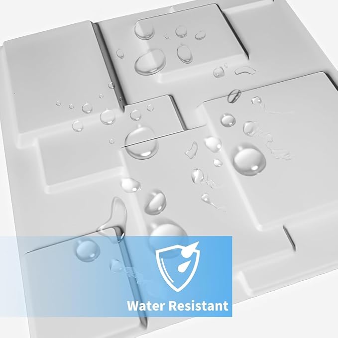 Art3d Decorative 3D Wall Panel, 32 Sq.FT PVC Interior Wall Decor for Living Room, Bedroom, Lobby, Office, Shopping Mall, White