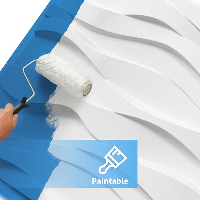 Art3d Decorative 3D Wall Panel, 32 Sq.FT PVC Interior Wall Decor for Living Room, Bedroom, Lobby, Office, Shopping Mall, White