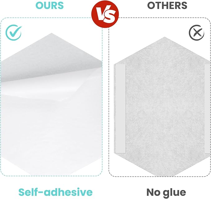 24 Pack Hexagon Acoustic Panels, 12"X10"X 0.4"Black, White and Gray Hexagon Self Adhesive Soundproof Wall Panels, High-Density Sound Absorbing Panels, Acoustic Treatment Panels