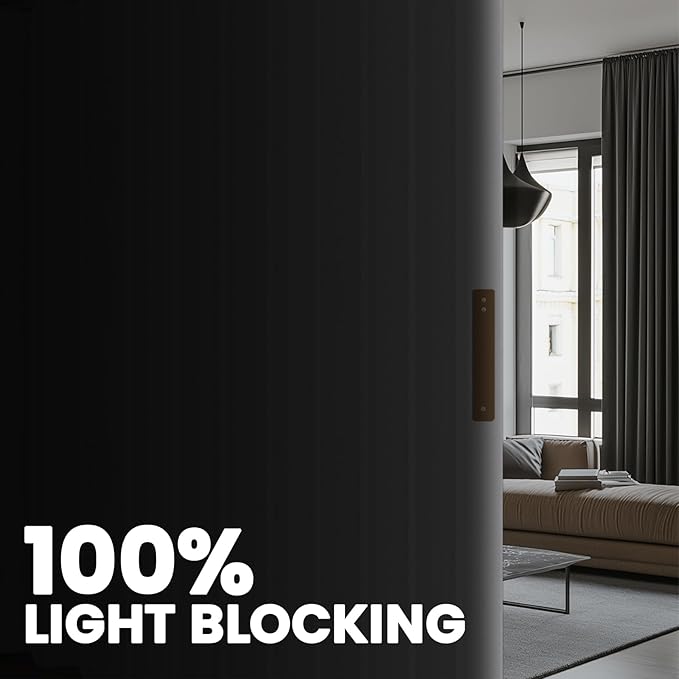 100% Blackout Room Divider Curtains - Total Privacy Curtain Panel, Thermal Insulated Noise Reduction Curtain for Bedroom Windows, Include Ceiling Curtain Track(White, W180 x L108, 1 Pack)