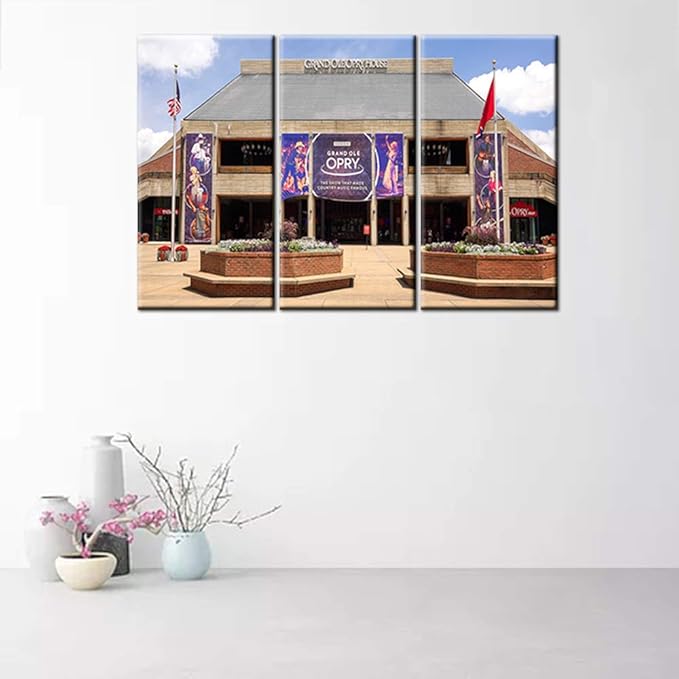 Native American Decor Tennessee Skyline Paintings Cityscape Pictures United States Wall Art 3 Piece Canvas Home Decor for Living Room Bedroom Gallery Wrapped Stretched Ready to Hang - 24‘’x12‘’x3