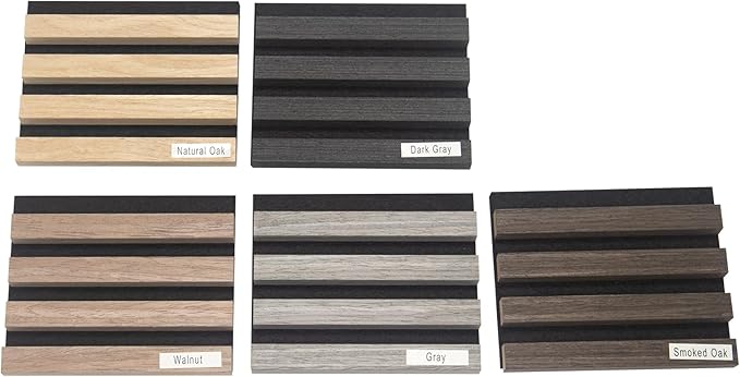 NeatiEase Wood Wall Panels Color Samples Pack, Acoustic Slat Wall Panels for Interior Wall Decor and Noise Reduction, Decorative Slat Wall Paneling