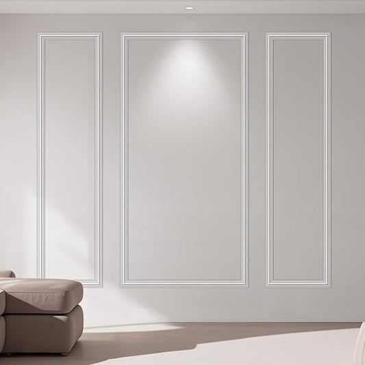 Art3dwallpanels Pre-Cut Wall Molding Set of 3 pcs, Ready-to-Assemble Wainscoting Panels for Interior Wall Décor Living Room Bedroom Accent Wall - Installed with Glue, 3 Frames