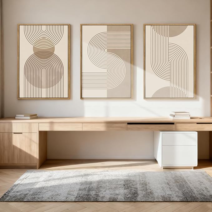 Anyzal Neutral Boho Wall Art Minimalist Abstract Line Artwork for Living Room Bedroom Office 16x24 Inch Set of 3
