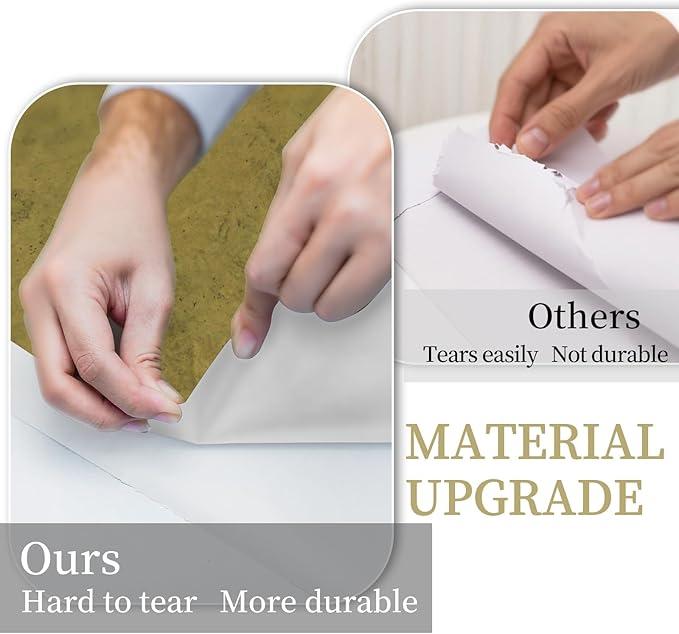 32"x354" Gold Foil Contact Paper Vintage Faux Golden Concrete Peel and Stick Wallpaper Matte Antique 3D Textured Vinyl Waterproof Thick Contact Paper for Kitchen Cabinets Office Decor