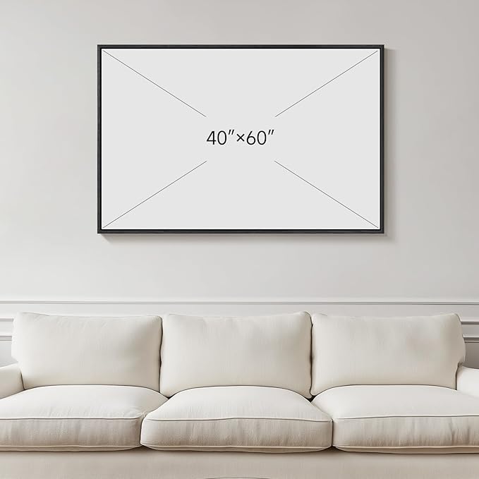 Large Framed Black and White Modern Abstract Vertical Wall Art for Living Room, Canvas Prints Paintings Artwork for Walls, Minimalist Gray Pictures for Hallway Stair Office Wall Decor 40x60 In