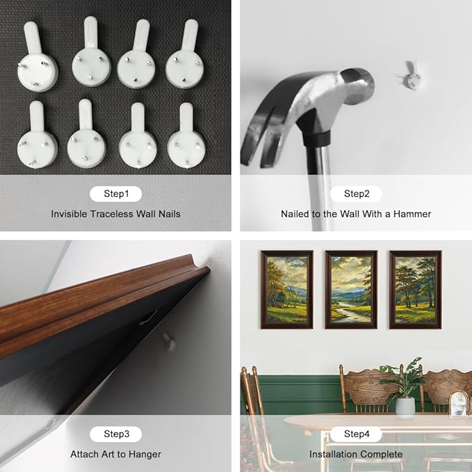 Large Watercolor Mountain Forest Framed Canvas Wall Art,Vintage River Grassland Wall Decor,Green Wilderness Field Artwork,Boho Botanical Art Print for Living Room,Bedroom,Office- 16"x24"x3