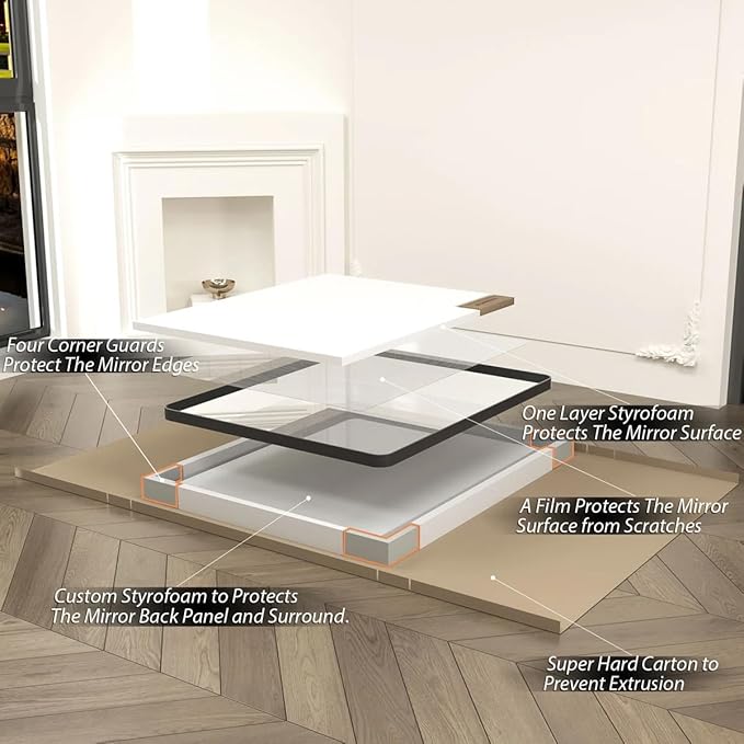 66x36 Inch Black Metal Framed Bathroom Mirror for Wall, Large Rounded Rectangle Mirror, Matte Black Bathroom Vanity Mirror, Anti-Rust, Shatterproof, Hangs Horizontally or Vertically