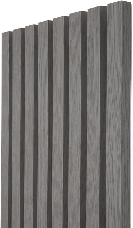94" x 12.6" 3D Acoustic Slat Wood Wall Panels | Modern Sound-Dampening & Eco-Friendly Design (2-Piece Set) (Silverwood Gray)