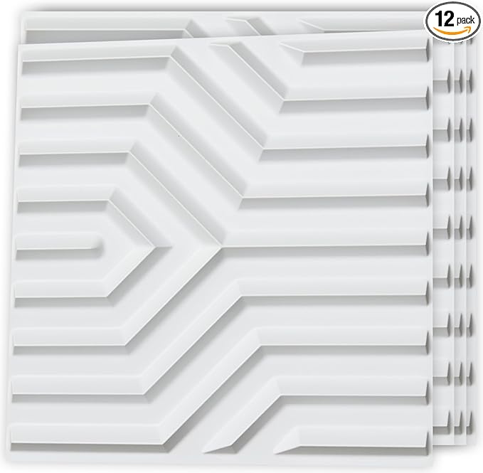 Art3d Decorative 3D Wall Panel, 32 Sq.FT PVC Interior Wall Decor for Living Room, Bedroom, Lobby, Office, Shopping Mall, White