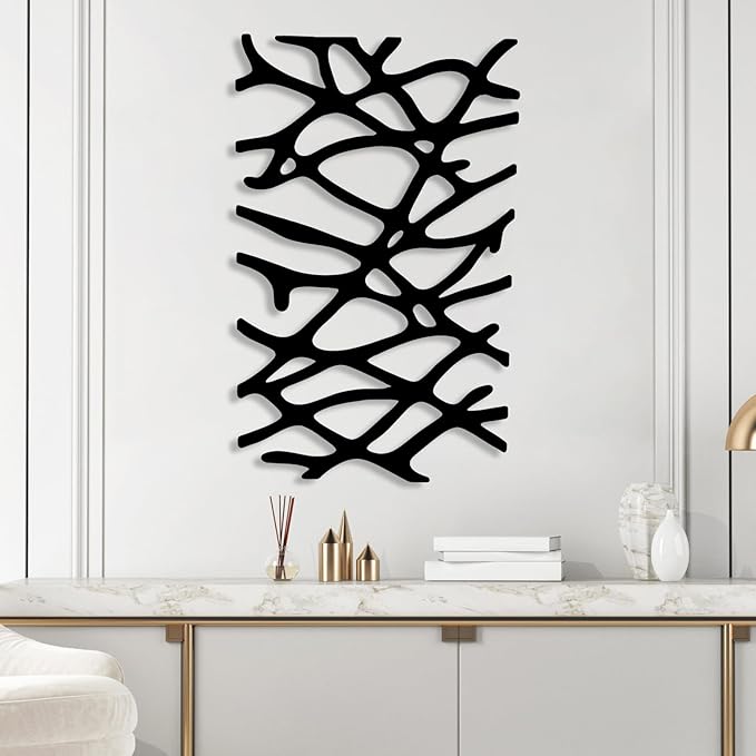 Modern Luxury Metal Wall Art, Large Abstract Geometric Steel Sculpture, Mid Century Wall Decor, Above Bed Decoration, Geometric Wall Decor for Living Room, Contemporary Home Accent, Housewarming Gift
