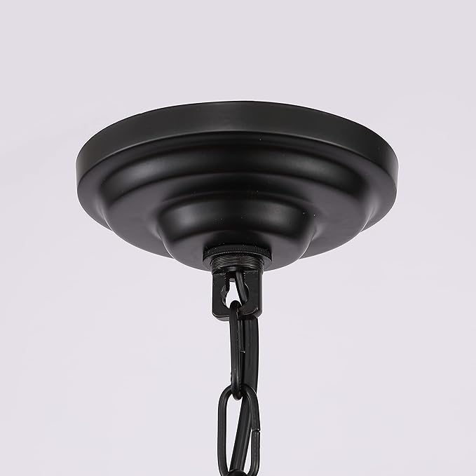 20" Black Crystal Chandelier, Modern 4-Tier Ceiling Light with Clear Crystal Prisms, Luxury Pendant Lighting for Dining Room Entryway