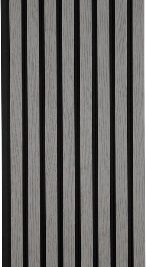 94" x 12.6" 3D Acoustic Slat Wood Wall Panels | Modern Sound-Dampening & Eco-Friendly Design (2-Piece Set) (Urban Slate)