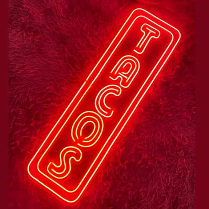 Open Tacos Neon Sign, Tacos Led Sign, Custom Neon Sign, Mexico Restaurant Wall Decor, Mexican Tacos Store Light, Tacos Lover Gifts Size:20inches