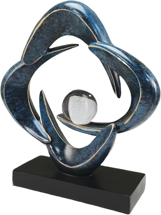 Abstract Sculpture Art Home Decor Accents Modern Decorative Objects for Living Room Shelf Coffee Table TV Stand Cabinet Office Decor Accents (Blue)