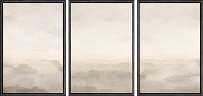 MUDECOR Framed Canvas Print Wall Art Abstract Prints Minimalist Modern Art Neutral Home Decor for Bedroom - 24"x36"x3 Black