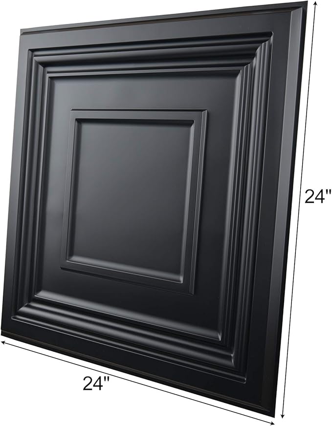 Art3d 24" x 24" (Pack Of 12) Wall Panel Modern, Black