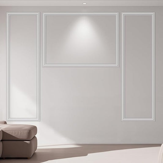 Art3dwallpanels Pre-Cut Wall Molding Set of 3 pcs, Ready-to-Assemble Wainscoting Panels for Interior Wall Décor Living Room Bedroom Accent Wall - Installed with Glue, 3 Frames