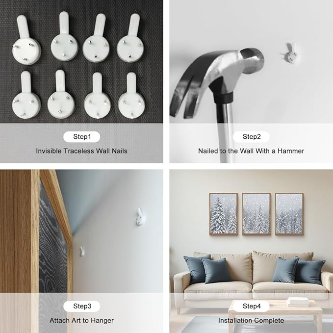 Aryroi Winter Snow Covered Forest Framed Canvas Wall Art Set,Snowy Woodland Wall Decor,Wilderness Pine Tree Art Prints,Natural Botanical Landscape Artwork for Living Room, Bedroom,Farmhouse- 16"x24"x3