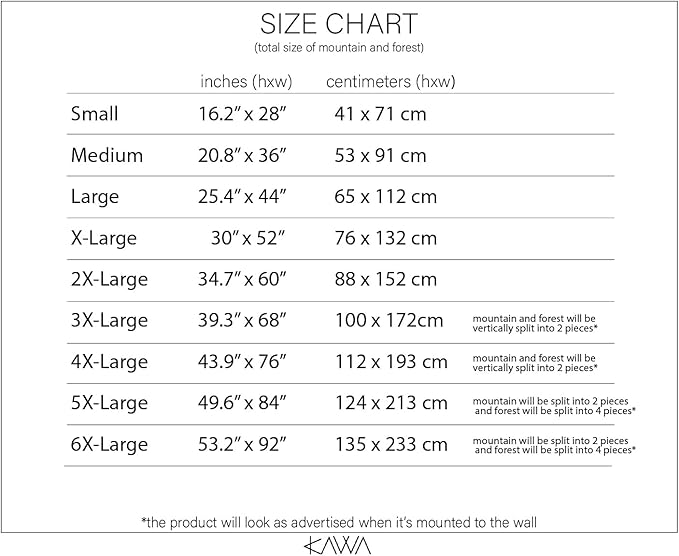 KAWA METALWORKS Mountain and Forest Wall Art Home Decor, Metal Pine Trees and Hill, Large Nature Decor, Mountain Landscape