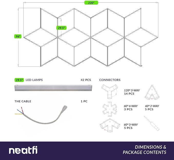 Neatfi Modern LED Garage Light, 36,120 Lumens, 361.2W, 6500K, IP54 Rated, Ceiling Lighting for Car Detailing, Auto Shops, Workshops, and Gyms (Snowflake Pattern, Cool White)