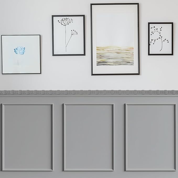 15-Pack 15.75" Unfinished Wood Bead and Reel Trim - Easy to Paint, Cute Decorative Molding DIY Craft for Furniture Frame, Mirror Edge, Wall, Door, Closet, Dresser, Shelf