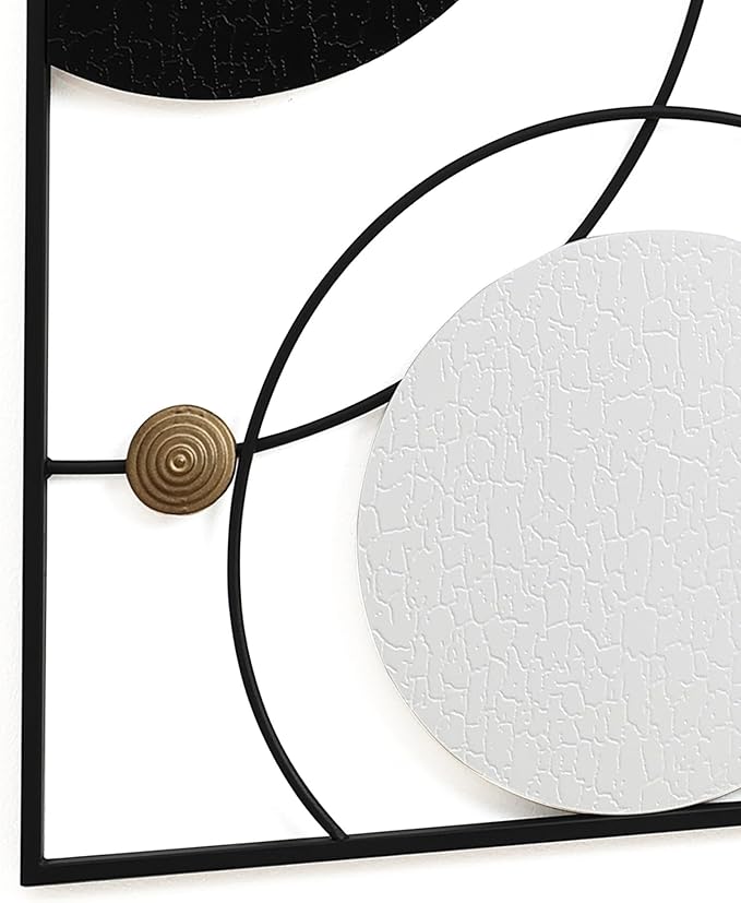 LuxenHome Metal Wall Art, Set of 2 Modern Multi-Color Abstract Metal Wall Decor Panels with Frame, 36" Hanging Sculpture Decor for Living Room, Art Artwork Gold Accent for Bedroom Dining Room Office