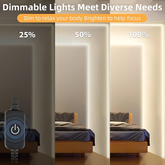 Lamomo LED Neon Lights, 12V Neutral White Dimmable LED Strip Lights, 16.4ft/5m Waterproof LED Neon Rope Lights, Silicone 4500K Neon LED Strip for Bedroom Indoor Home Decor (Power Adapter Included)