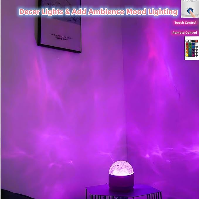 2 in 1 Galaxy Light,16 Color Northern Lights Projector,Ocean Wave Projector Sunset Lamp with Remote Control,USB Recharge Aurora Night Light Projector for Bedroom Home Decor Kids Girl Gift(Aurora&Wave)