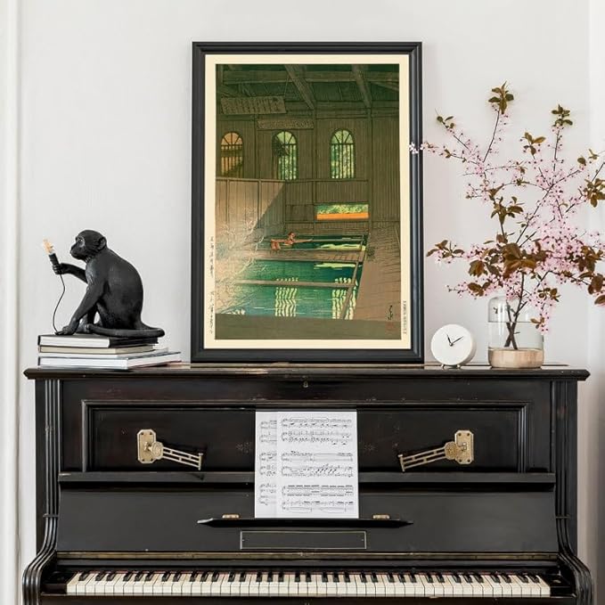 Kawase Hasui Woodblock Poster, Vintage Japanese Zen Art Print, Japandi Interior Wall Decor, Calming Ukiyo-e Inspired Boho Artwork (Unframed) (11x14)