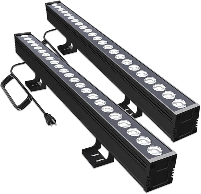 2-Pack nanzgecc 72W Outdoor Wall Washer Lights, 40IN 5000K Daylight White LED Wall Washer Light Bar, 120V Waterproof IP67 Outdoor LED Light Bar for Outdoors, Plug and Play