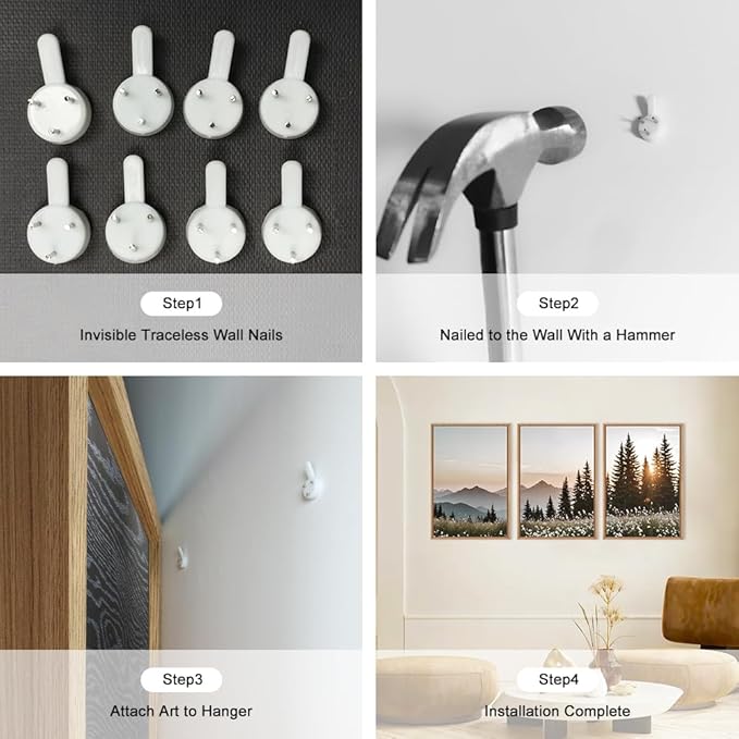 Large Mountain Sunlight Calming Framed Canvas Wall Art Set,Boho Nature Pine Tree Landscape Wall Decor,Modern Sunrise Forest Art Printing for Living Room,Bedroom-16 x24 x3