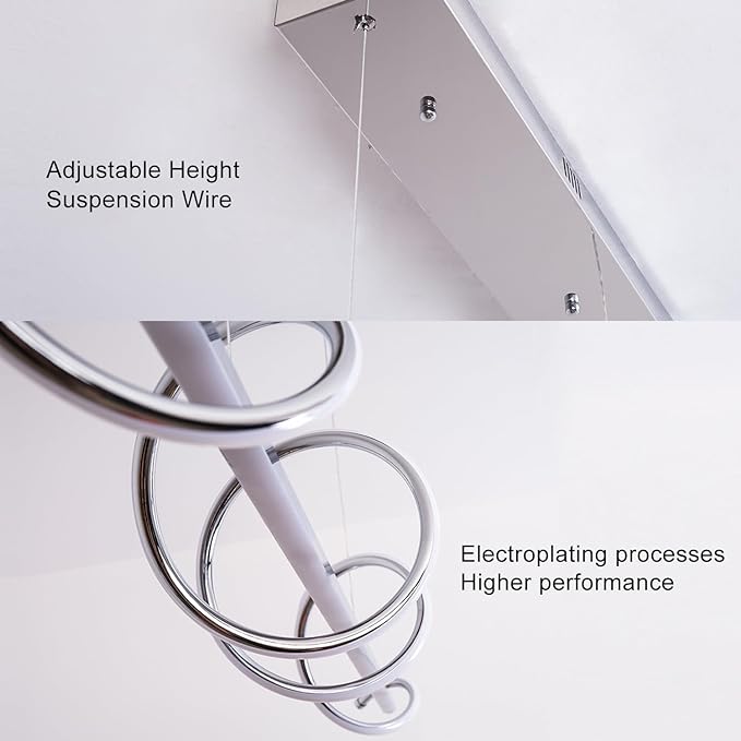 47.24" Modern Chandelier Led Pendant Light for Kitchen Island Lighting Dimmable Modern Led Chandelier for Dining Room Over Table,Creative Snake-Shaped Twist Design Kitchen Ceiling Hanging