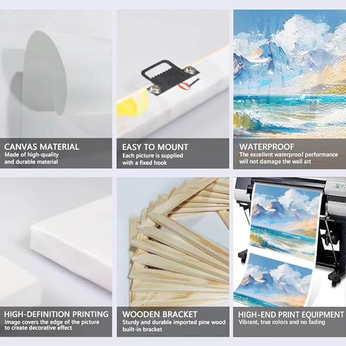 MAMAGO Ocean Beach Wall Decor 3 Pieces Modern Natural Seascape Canvas Print Oil Painting Coastal Aesthetic Artwork for Apartment Dormitory Nursery Wall Art Framed Easy to Hang-20”x28”x3pcs