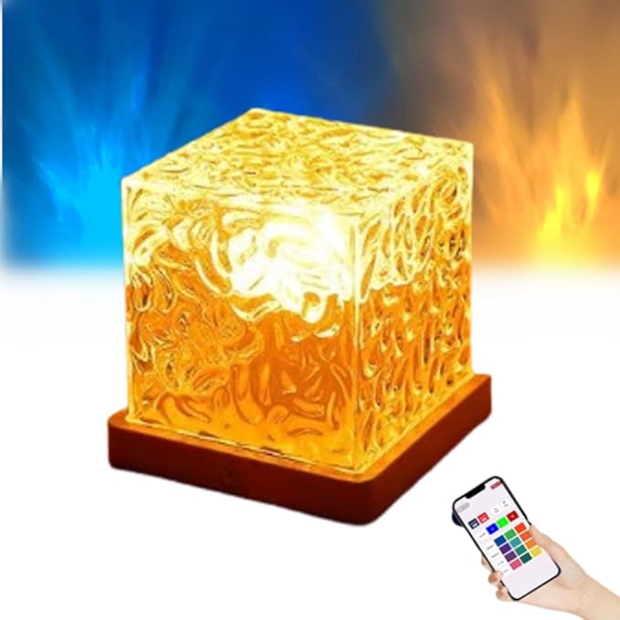 Aurora Dreamscape Projector, 3D Ripple Romantic Ambient Lighting, Aurora Projector for Bedroom, 16 Colors Rechargeable Aurora Light Projector (16 Colors, Plug-in Version)