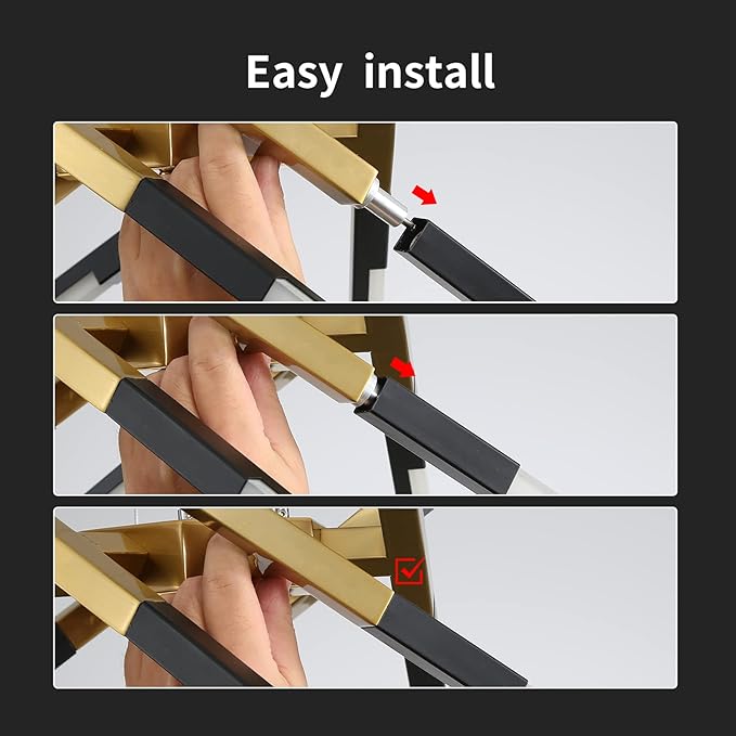 Chandeliers Modern LED Ceiling Light Dimmable Black Chandelier Embedded Installation Fixture,Sputnik Pendant Light Pluggable New Art Lamp for Kitchen,Living Room Easy to Install(12 Heads)